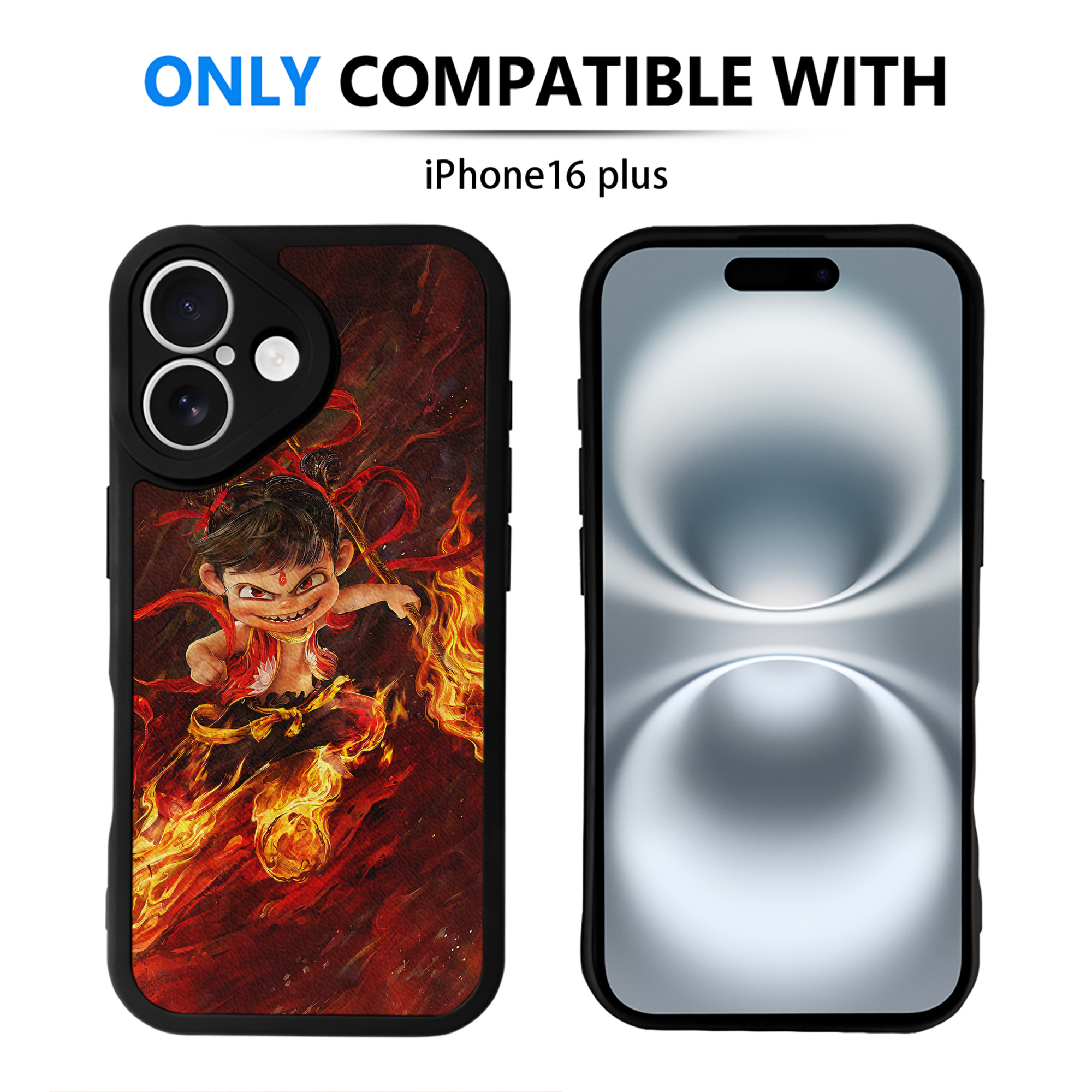 （画像用） Ne Zha 2 ナタ 魔童の大暴れ 【iPhone 16シリーズ対応】シリコンスマホケース（レザー調） 材質：シリコン